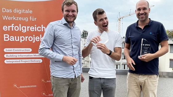 Dorian Ebneter (CEO, BV4, left), Silvio Beer (Co-Founder and Co-CEO, smino), and Sandor Balogh (Co-Founder and Co-CEO, smino). Photo: PD